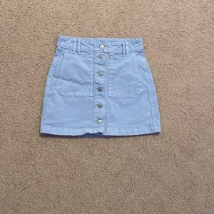 American Eagle Blue Corduroy Skirt